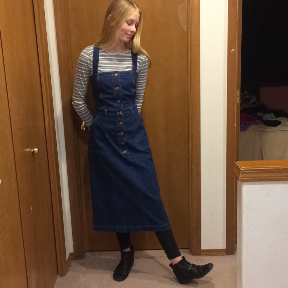 J Crew Denim Overall Dress